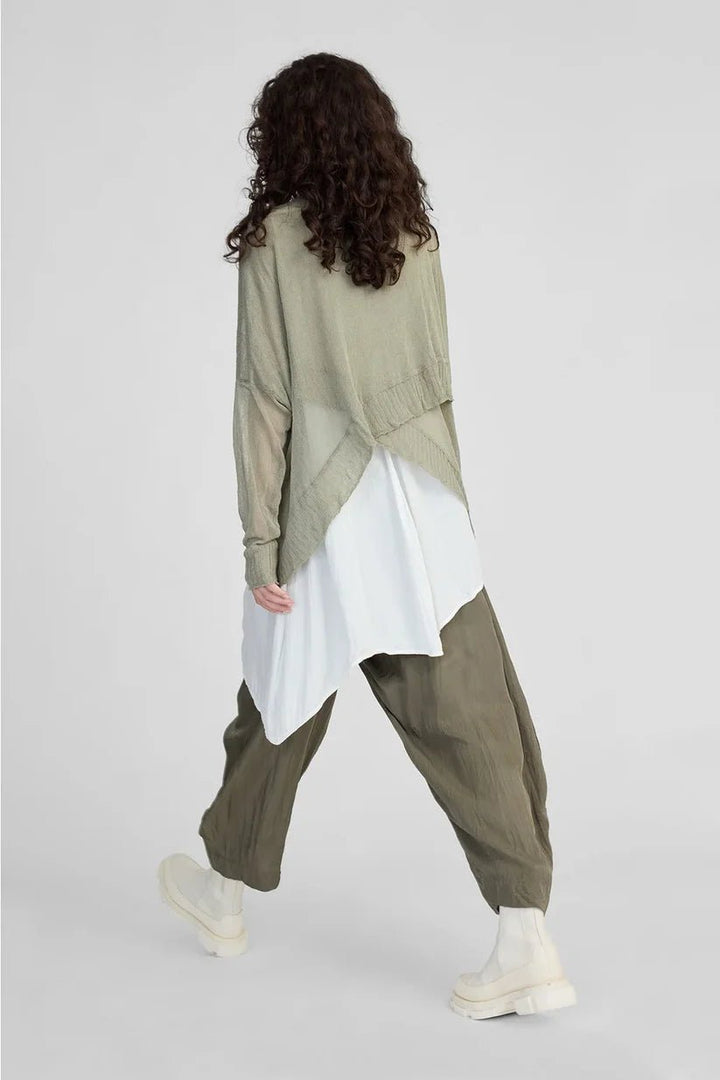 Crossed Sweater - Moss Green - Chillis & More NZ