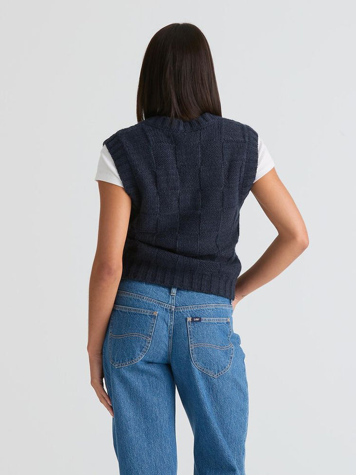 Crossroads Knit Vest - French Navy - Chillis & More NZ