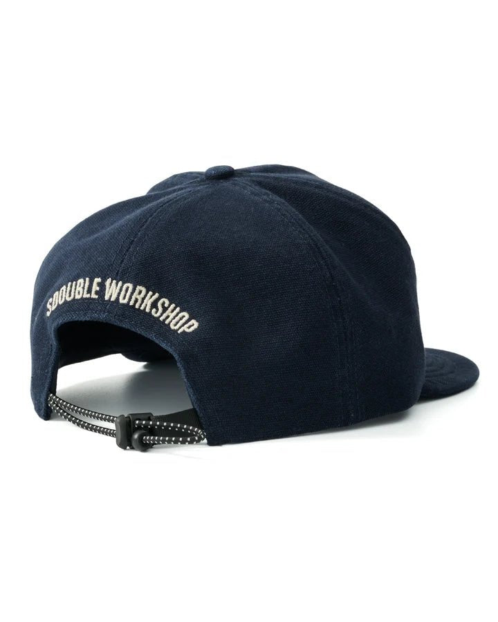Cursive Fold Up 5 Panel Cap - Indigo - Chillis & More NZ