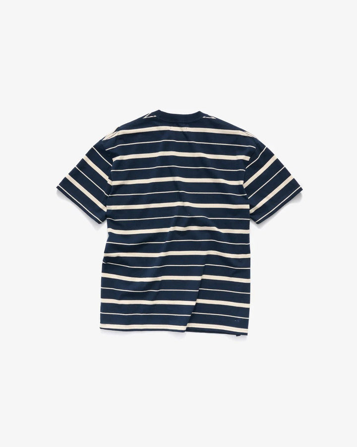 Cursive Stripe T-Shirt - Navy/Natural - Chillis & More NZ