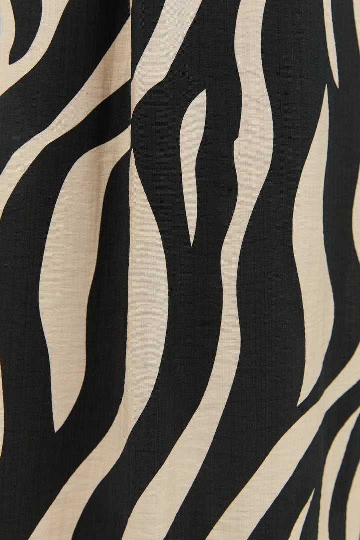 Cyprus Black and Cream Safari LS Shirt Midi Dress - Chillis & More NZ