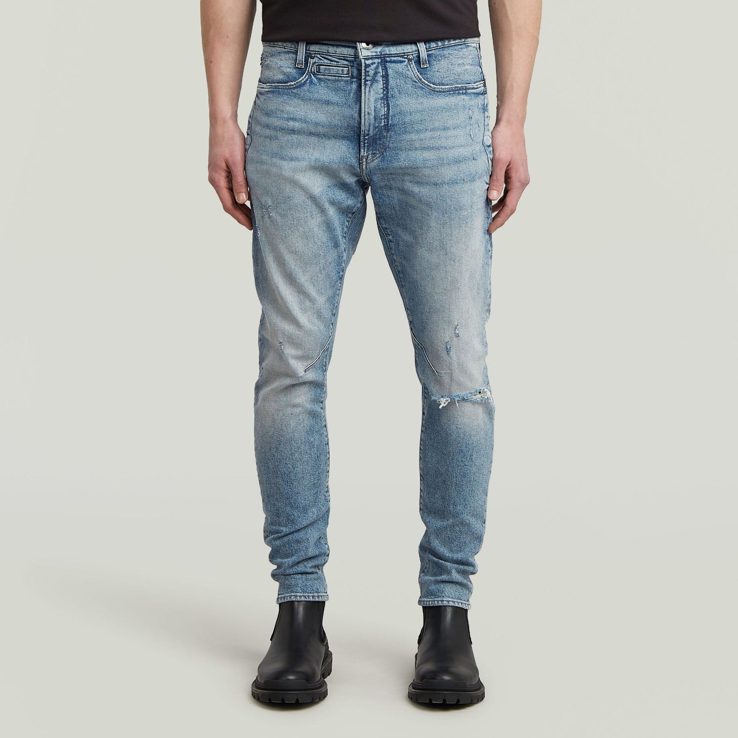 D - Staq 3D Slim Jean - Vintage Antalya Blue Destroyed - Chillis & More NZ