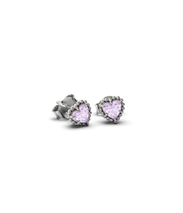 Dahlia's Heart Earrings - Pink Amethyst - Chillis & More NZ