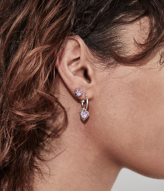 Dahlia's Heart Earrings - Pink Amethyst - Chillis & More NZ