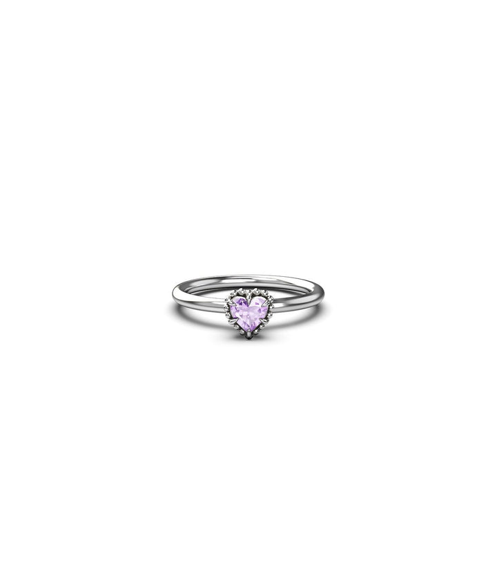Dahlia's Heart Ring - Pink Amethyst - Chillis & More NZ