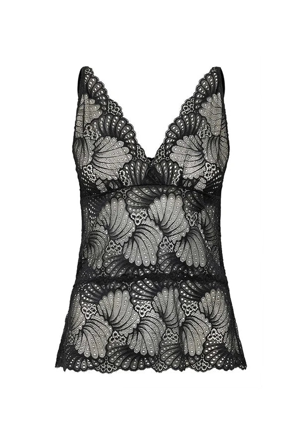 Daisy Singlet Top - Black - Chillis & More NZ