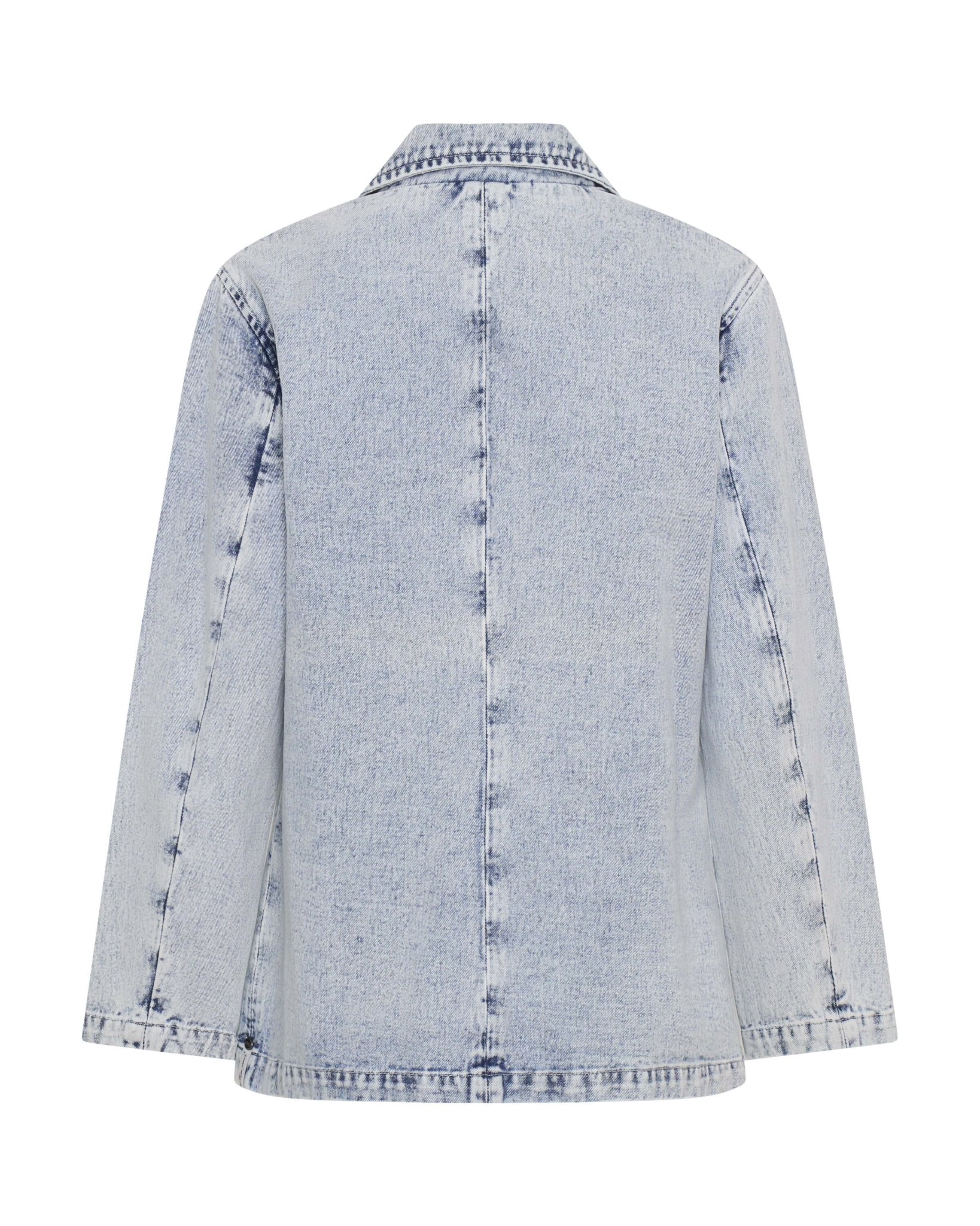 Denim Boyfriend Blazer - Bahama Blue - Chillis & More NZ