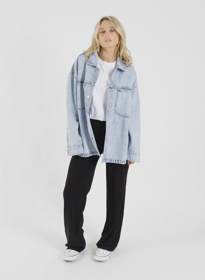 Denim Shacket - Washed Blue - Chillis & More NZ