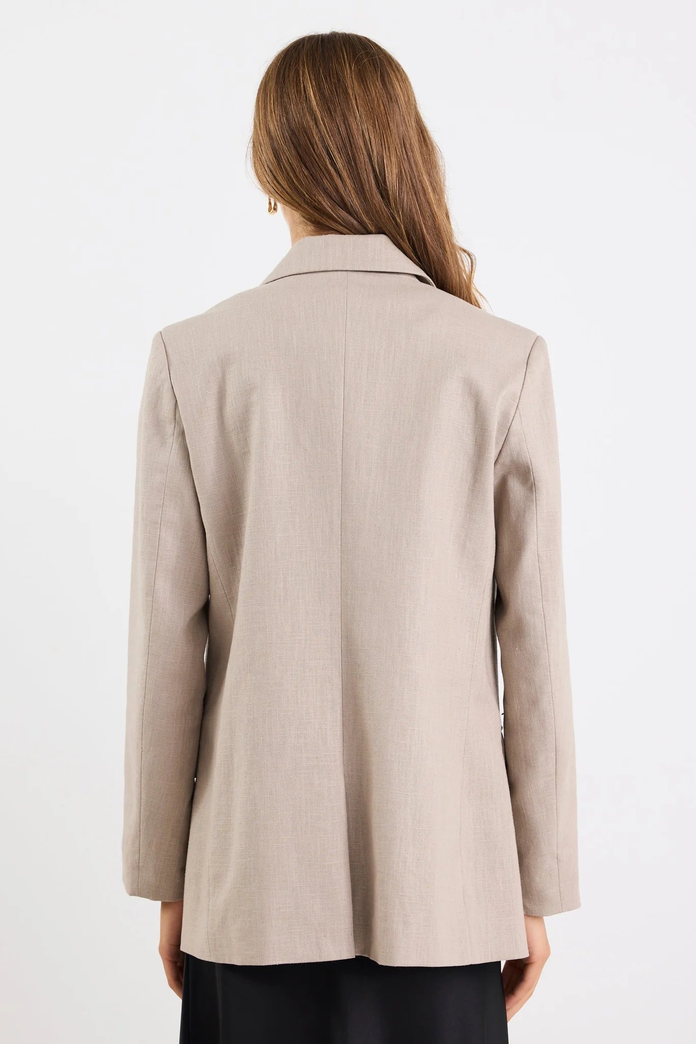 Dock Taupe Ramie Rolled Sleeve Blazer - Chillis & More NZ