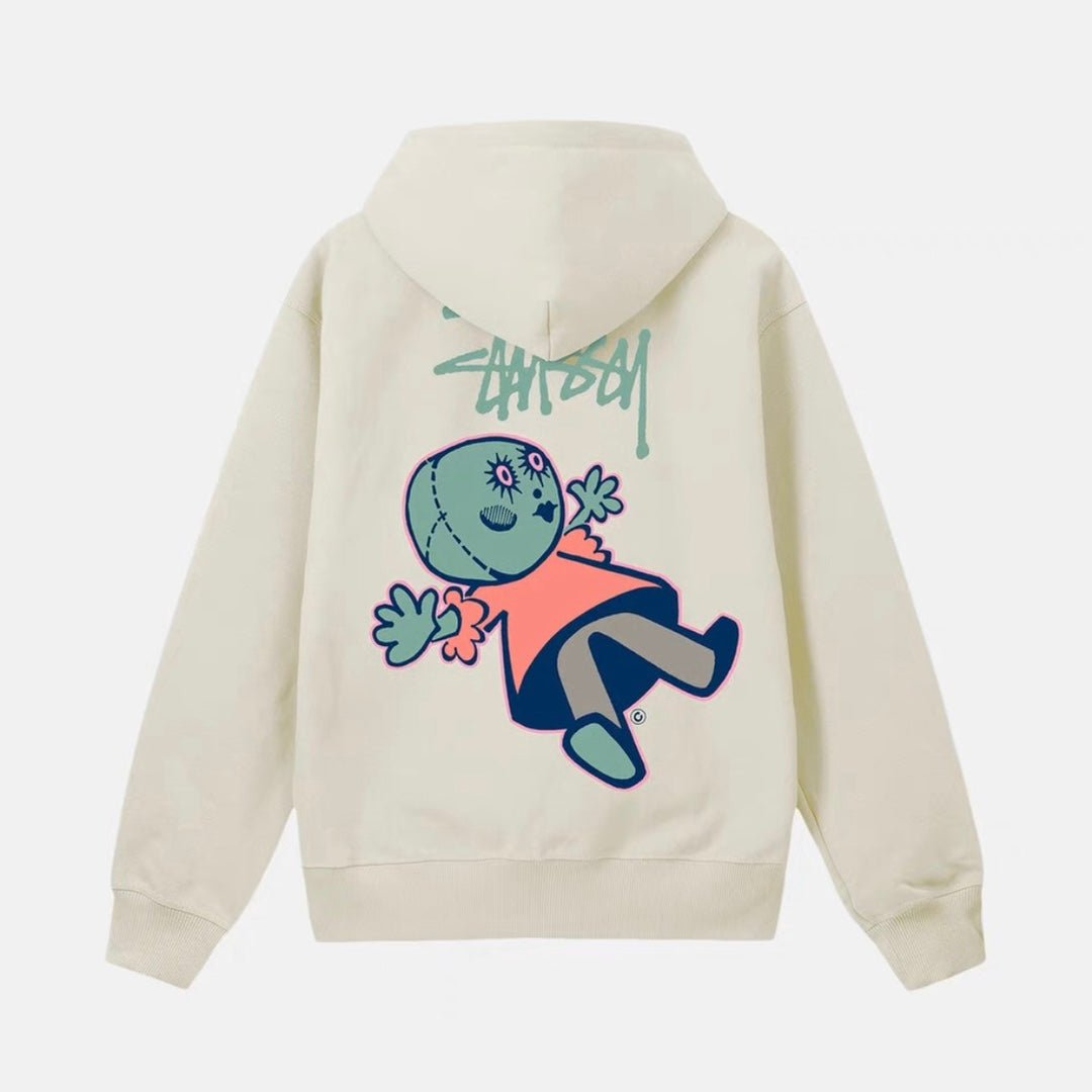 Dollie Fleece Hoodie - Washed White - Chillis & More NZ