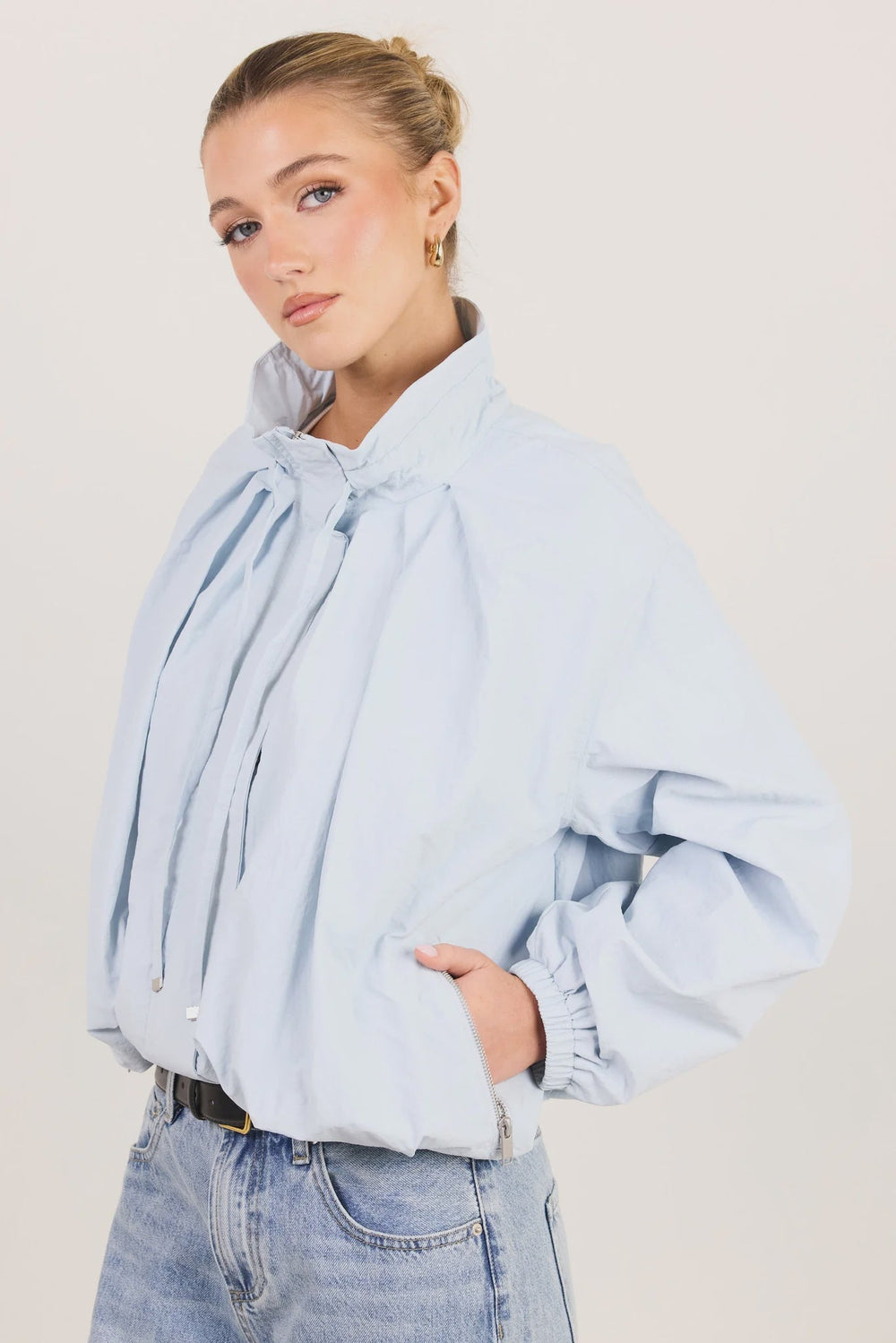 Element Ice Blue Funnel Neck Bomber Jacket - Chillis & More NZ