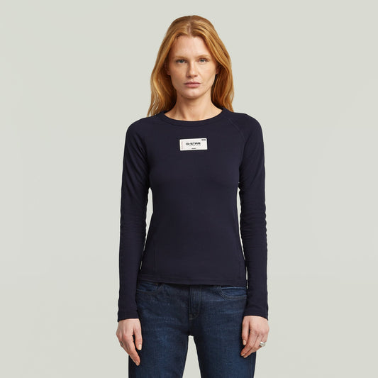 Embro Patch Slim R T L/S - Osaka Blue - Chillis & More NZ