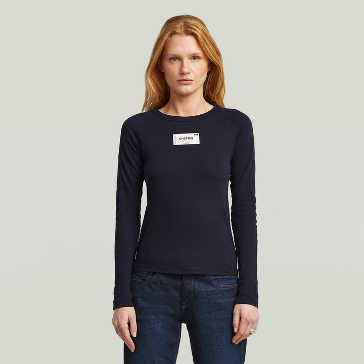 Embro Patch Slim R T L/S - Osaka Blue - Chillis & More NZ