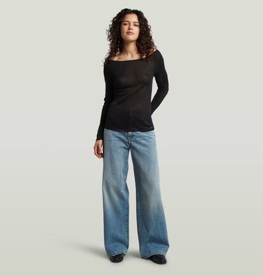 Engineered Sheer Slim Knit - DK Black - Chillis & More NZ