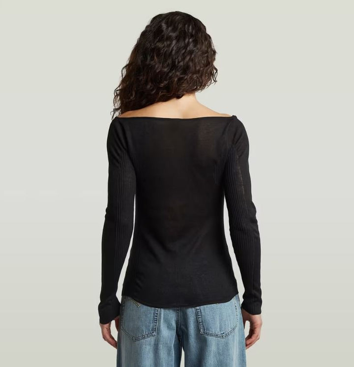 Engineered Sheer Slim Knit - DK Black - Chillis & More NZ