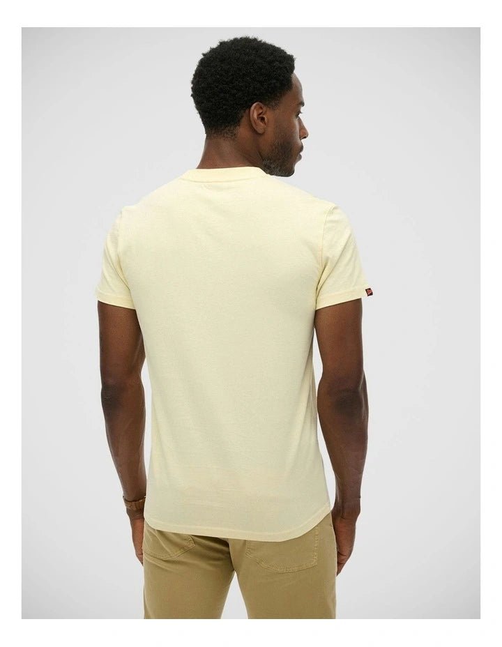 Essential Logo T-Shirt - Pastel Yellow/Navy - Chillis & More NZ