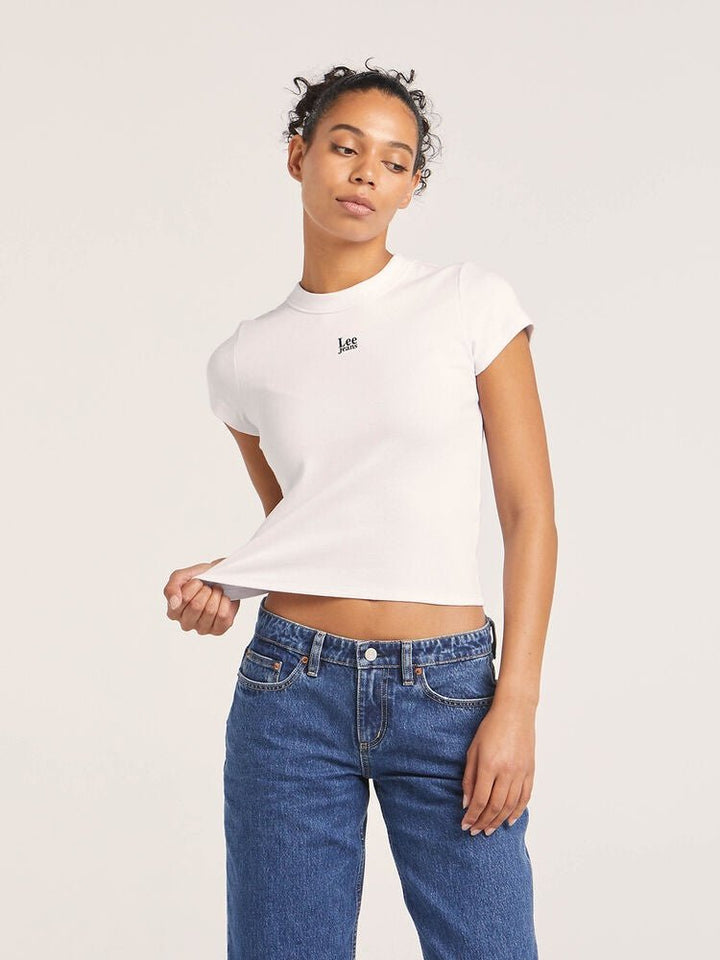 Essential Rib Tee - Timeless White - Chillis & More NZ