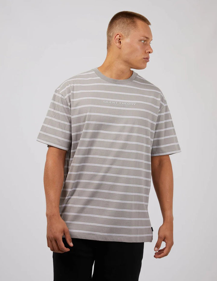 Essential Theory Stripe Tee - Grey - Chillis & More NZ