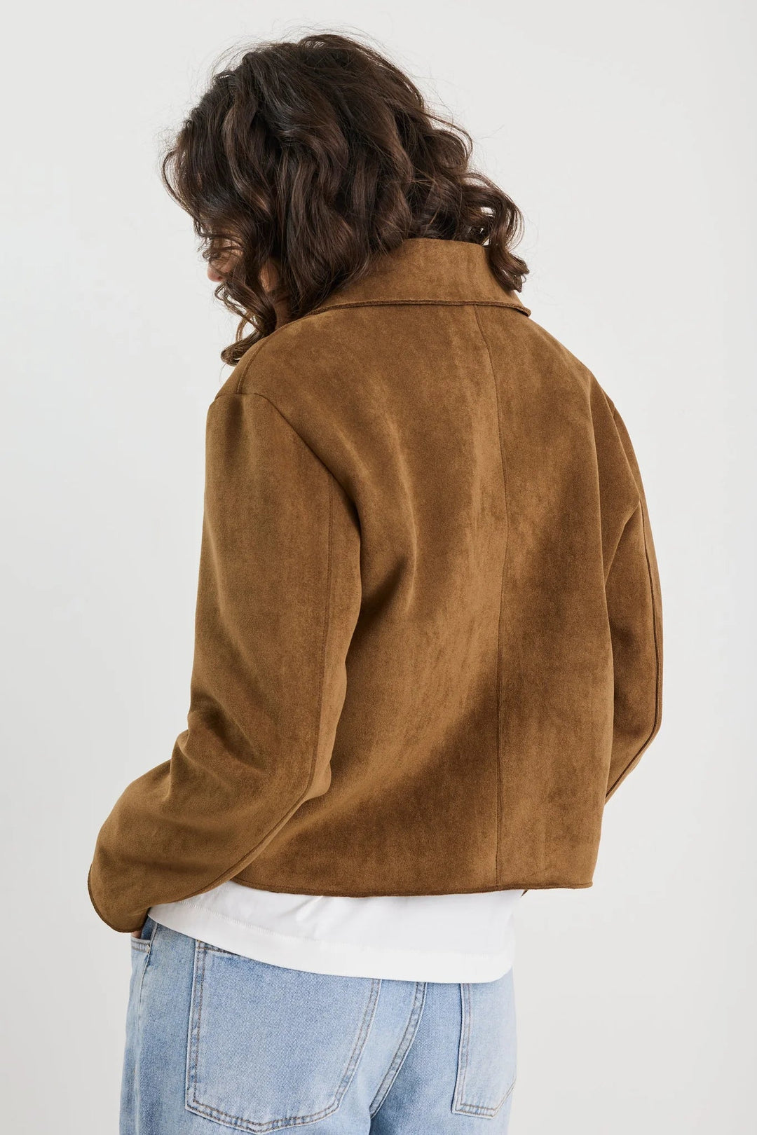 Exhibit Cinnamon Mock Suede Cropped Jacket - Chillis &amp; More NZ