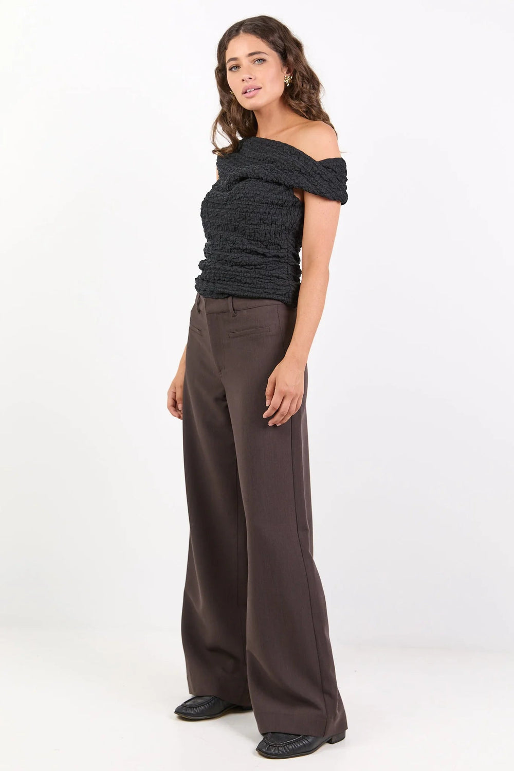 Fierce Chocolate Low Rise Stretch Wide Pants - Chillis & More NZ