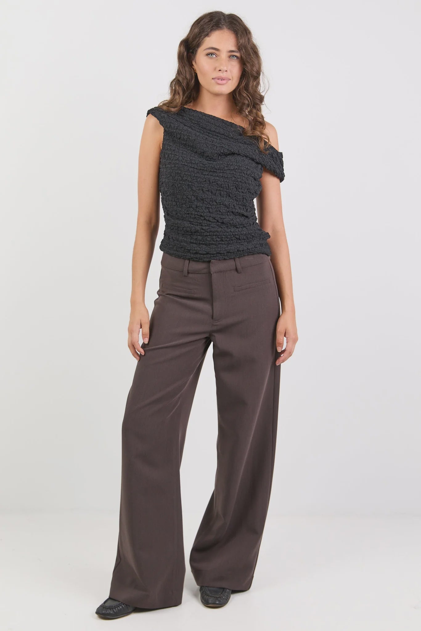 Fierce Chocolate Low Rise Stretch Wide Pants - Chillis & More NZ