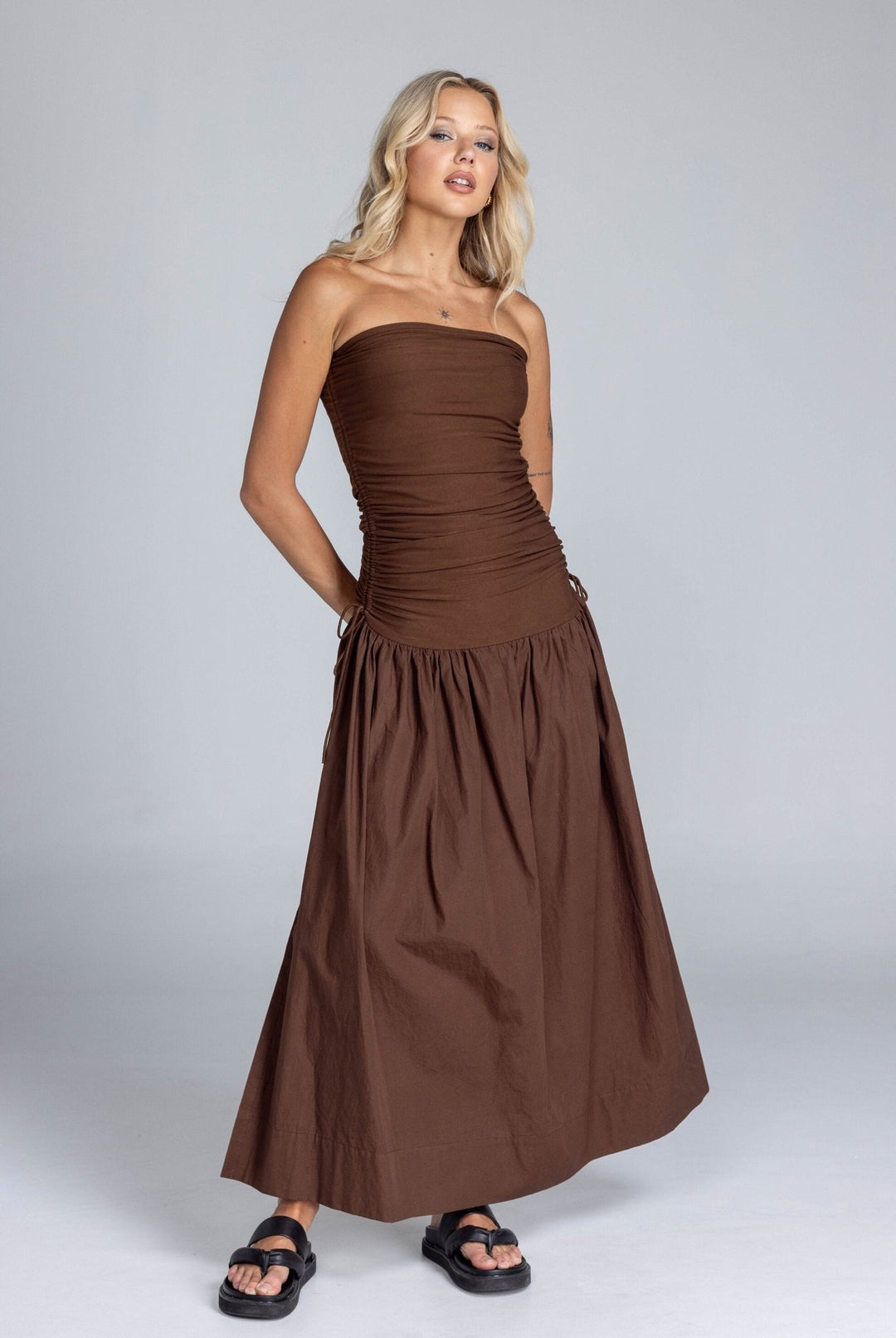 Flickering Hearts Dress - Chocolate - Chillis & More NZ