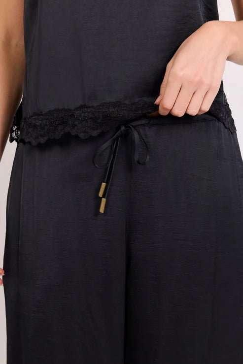 Fluidity Black Satin Balloon Pull On Pants - Chillis & More NZ