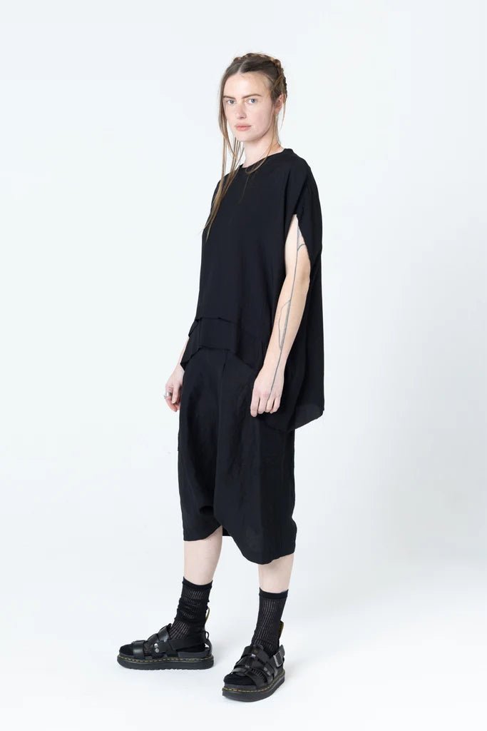 Fold Tank - Black Seersucker - Chillis & More NZ