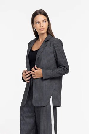 Forever Mine Jacket - Grey Pinstripe - Chillis & More NZ