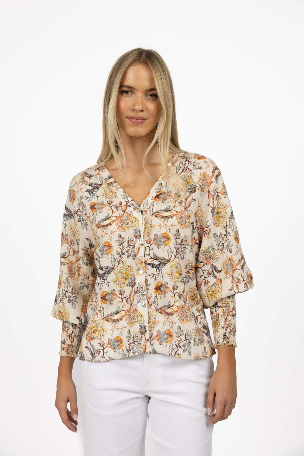 Frances Blouse - Kaffir Print - Chillis & More NZ