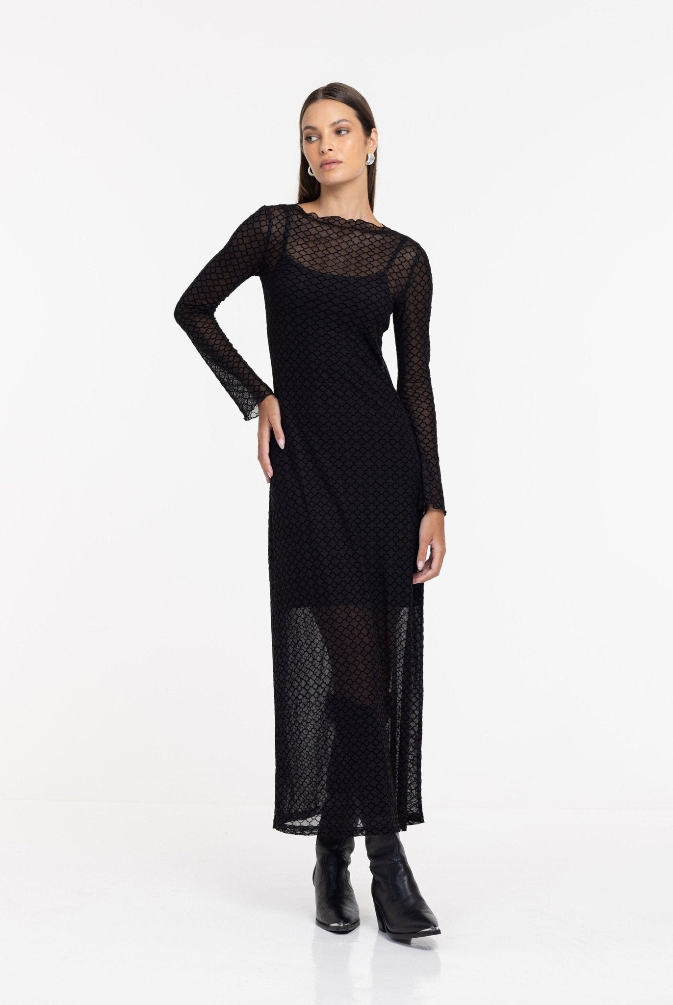 Gigi Dress - Black Quartrefoil - Chillis & More NZ