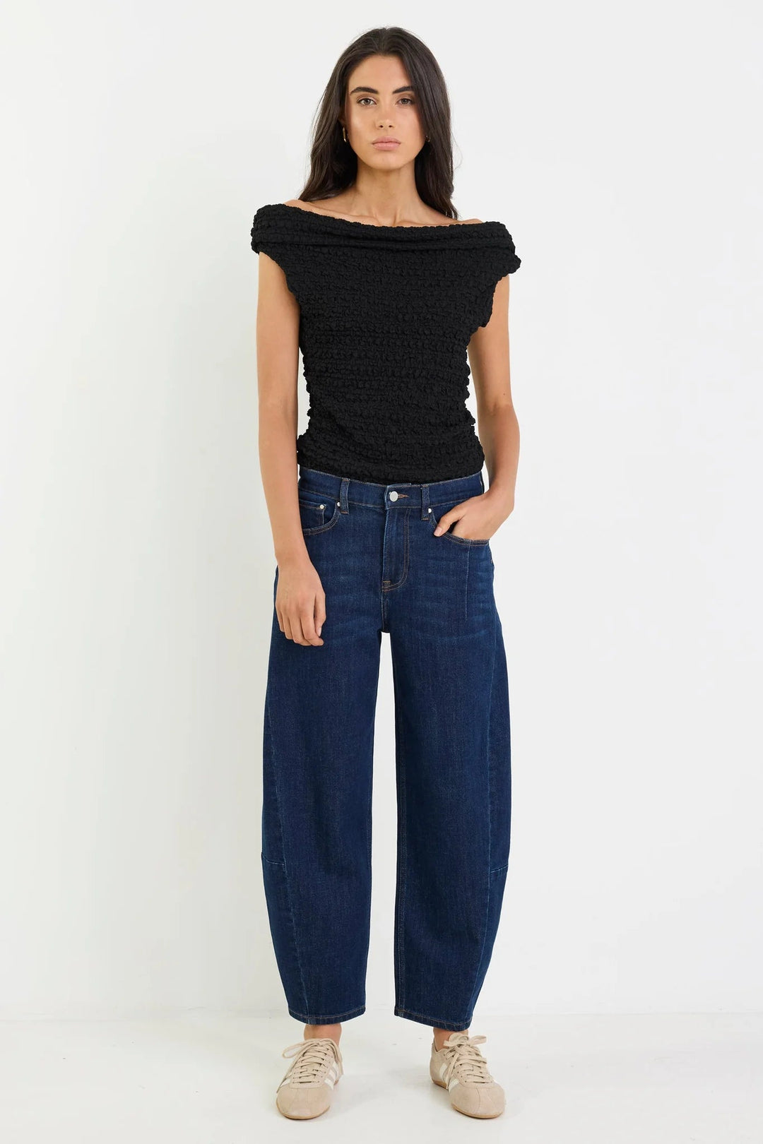 Graduate Dark Blue Stretch Barrel Jeans - Chillis & More NZ