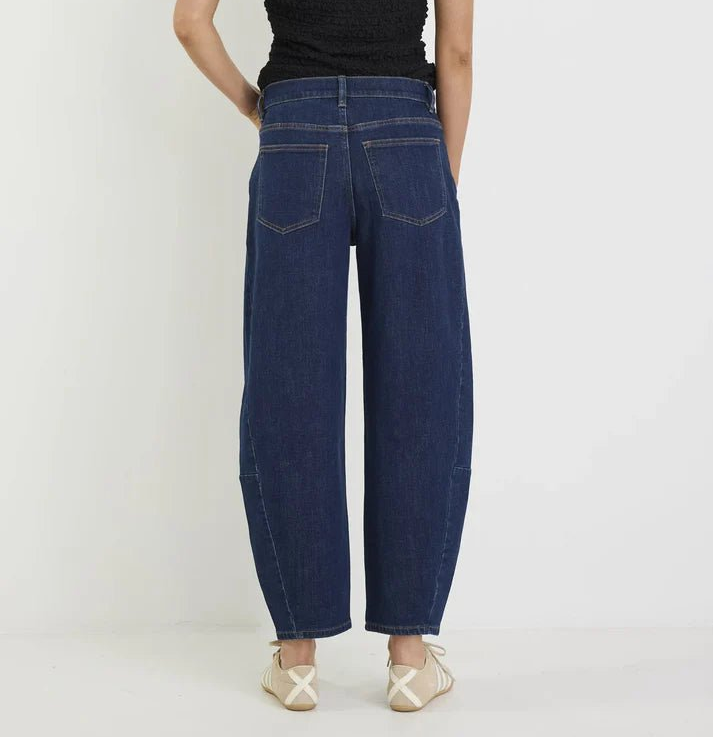 Graduate Dark Blue Stretch Barrel Jeans - Chillis & More NZ