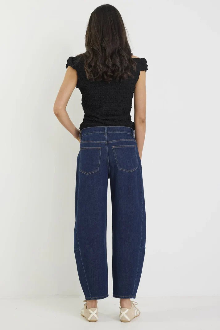 Graduate Dark Blue Stretch Barrel Jeans - Chillis & More NZ