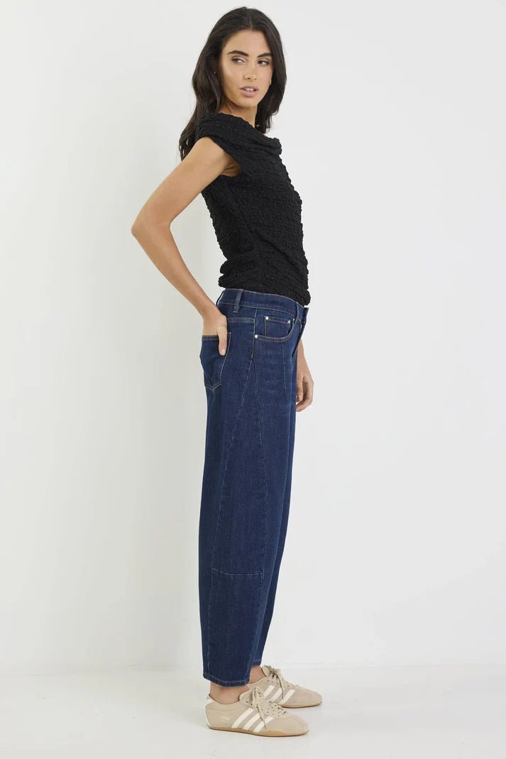 Graduate Dark Blue Stretch Barrel Jeans - Chillis & More NZ