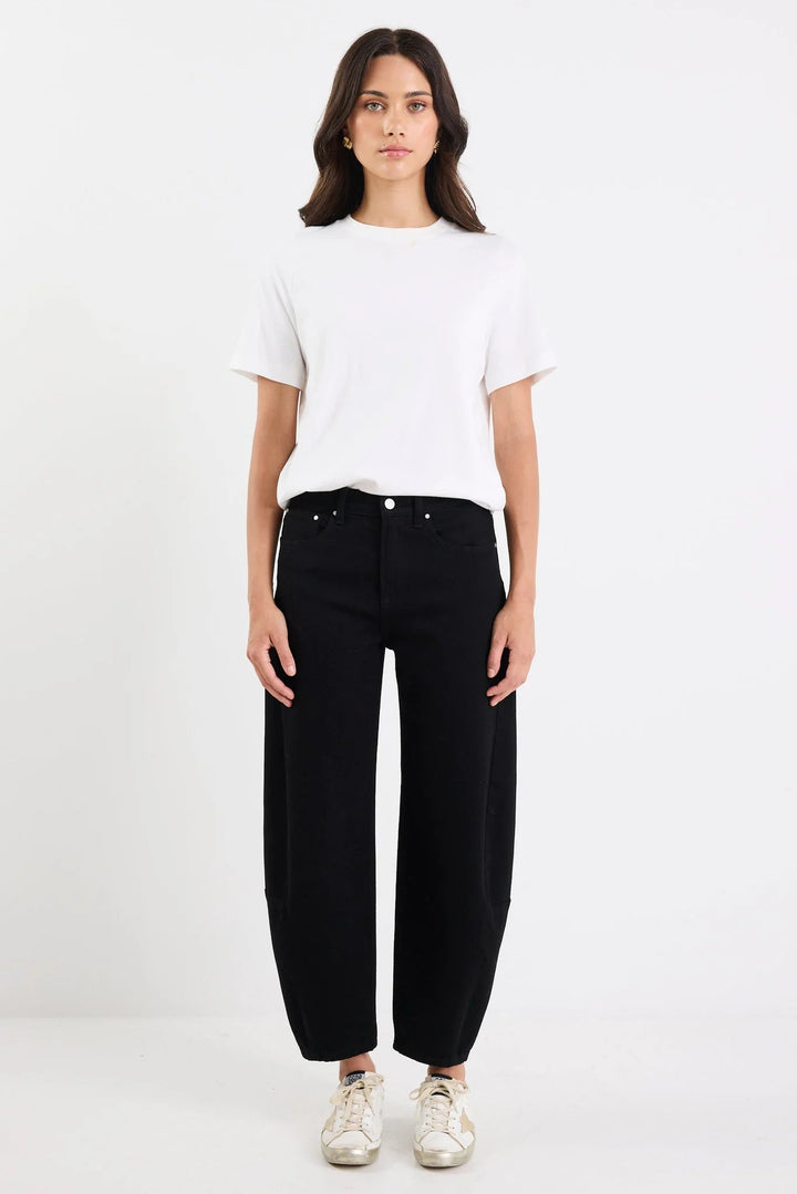 Graduate Jet Black Stretch Barrel Jeans - Chillis & More NZ