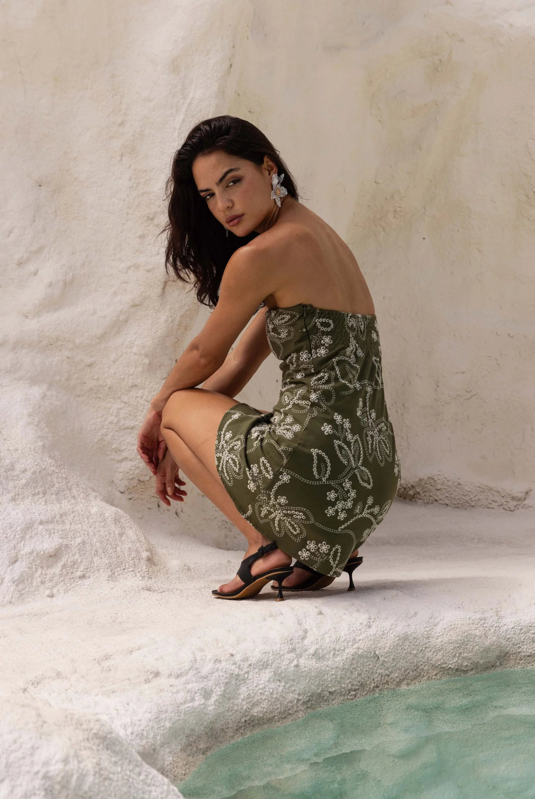 Hailey Mini Dress - Khaki - Chillis & More NZ