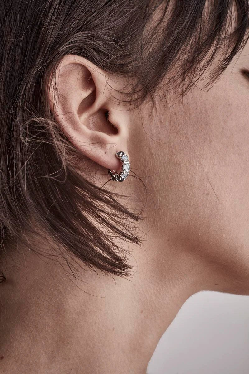 Halo Cluster Earrings - Blue Stone - Chillis & More NZ