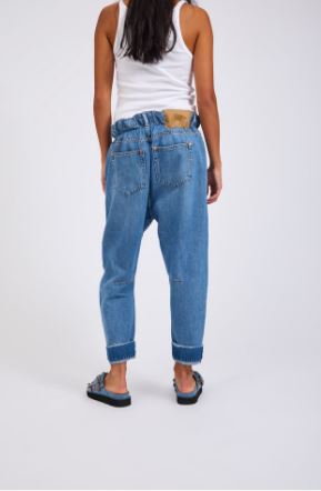 Outcasts Low Waist Drop Crotch Harem Denim Jeans - Bright Blue