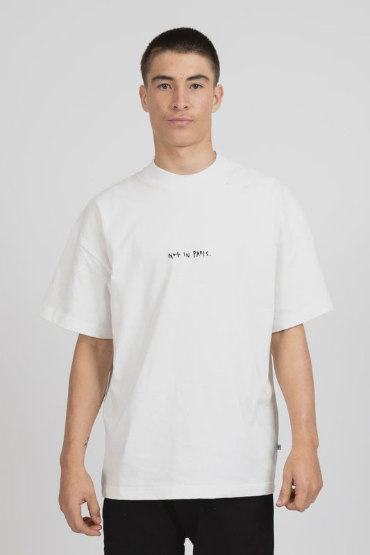 Heavy Tee Not Paris - White - Chillis & More NZ