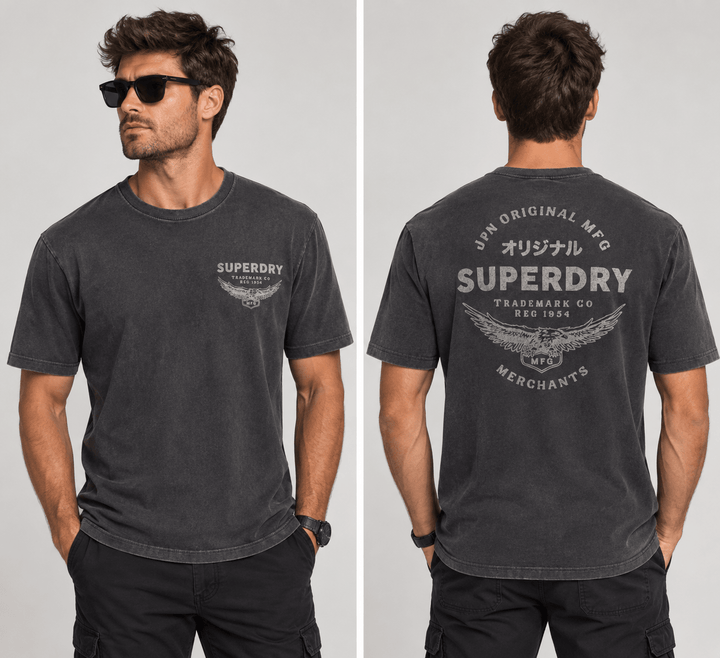 Heritage Biker Loose Tee - Carbon Black - Chillis & More NZ