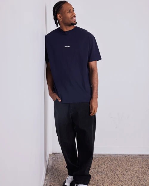 Hexed Box Fit Tee - Navy - Chillis & More NZ