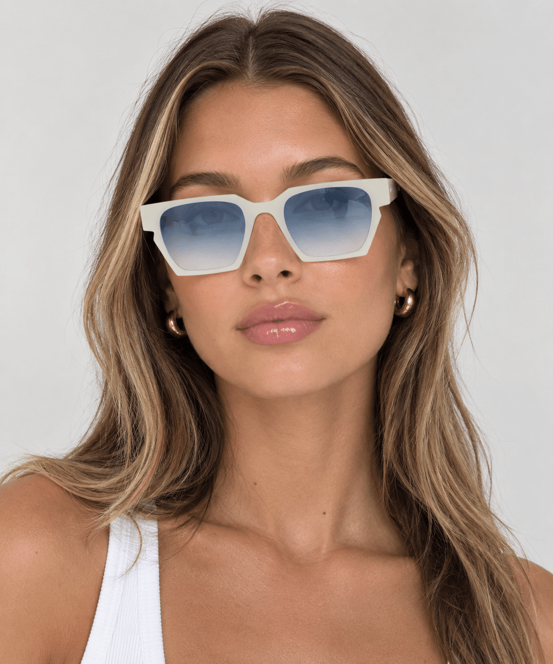 Homage Ivory w Blue Sunglasses - Chillis & More NZ