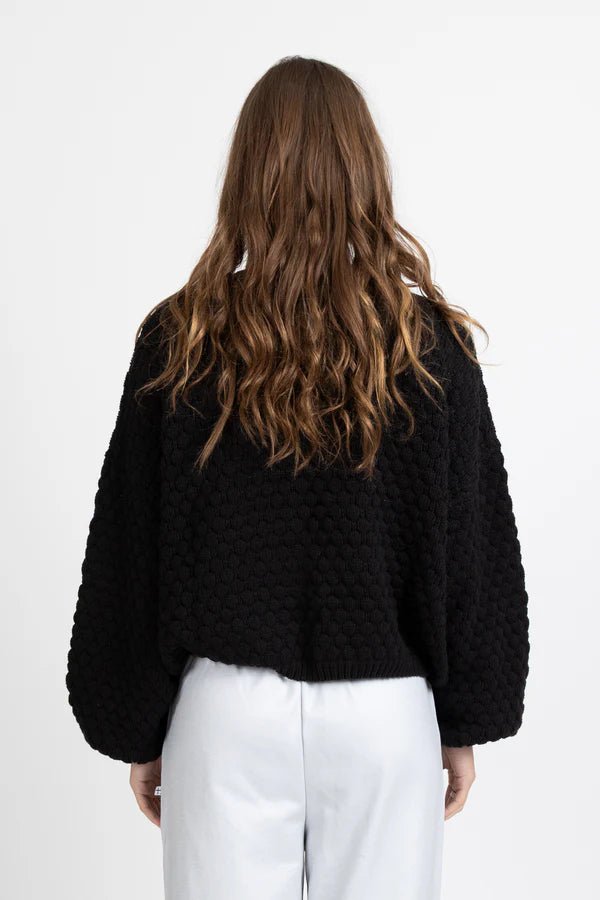 Honeycomb Cardi - Black - Chillis & More NZ