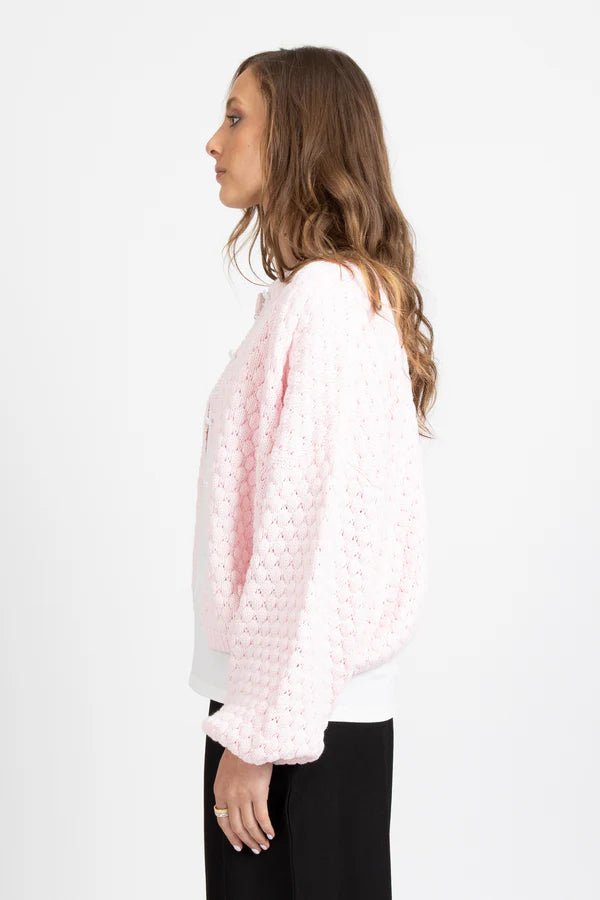 Honeycomb Cardi - Pink - Chillis & More NZ