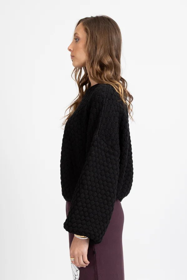 Honeycomb Knit - Black - Chillis & More NZ