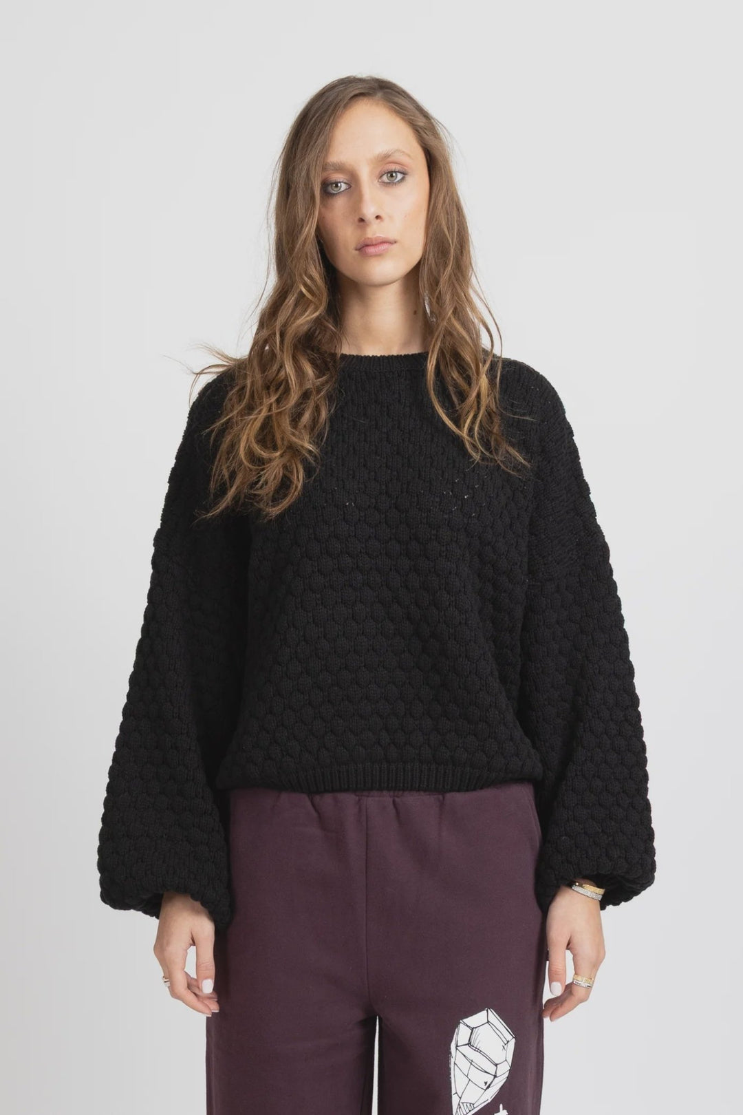 Honeycomb Knit - Black - Chillis & More NZ