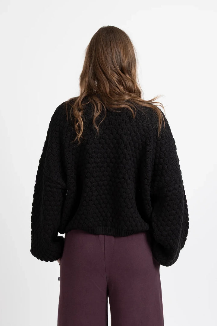 Honeycomb Knit - Black - Chillis & More NZ