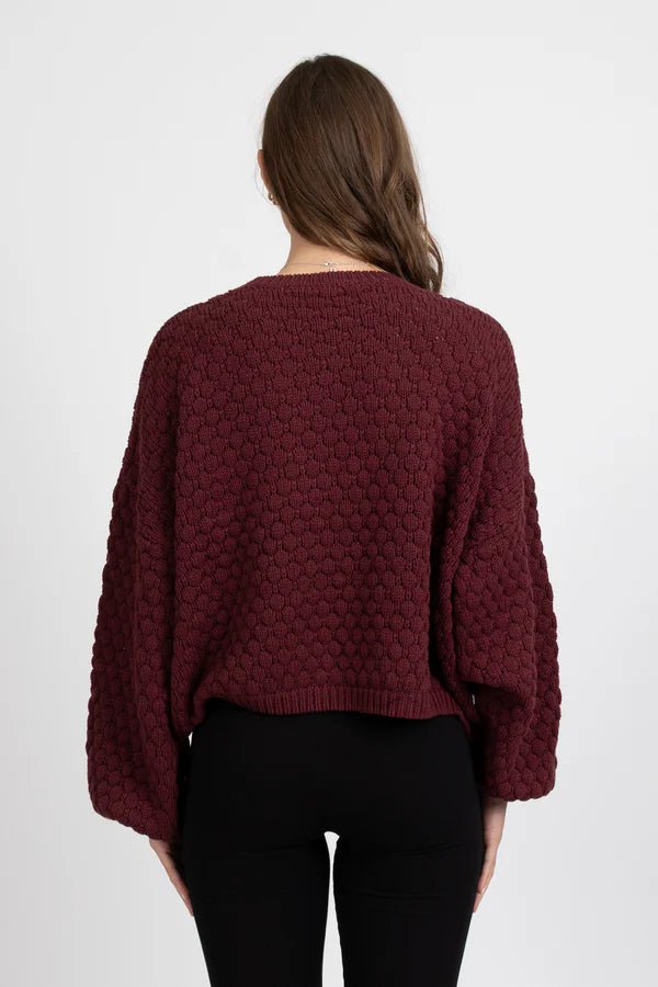 Honeycomb Knit - Merlot - Chillis & More NZ