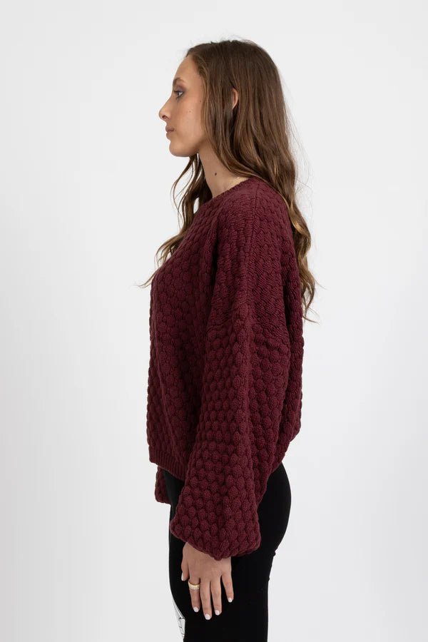 Honeycomb Knit - Merlot - Chillis & More NZ